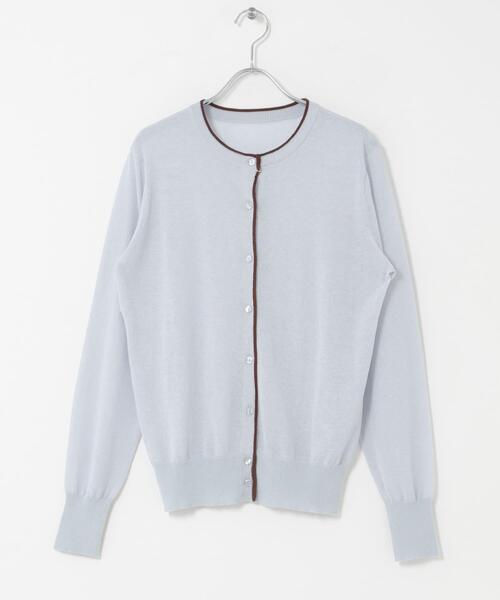 ITEMS URBANRESEARCH(アイテムズ アーバンリサーチ)の「リネン混ラインニットカーディガン(カーディガン/ボレロ・レディース・ブラウン/ライトブルー/ホワイト・FREE)」の12枚目の写真
