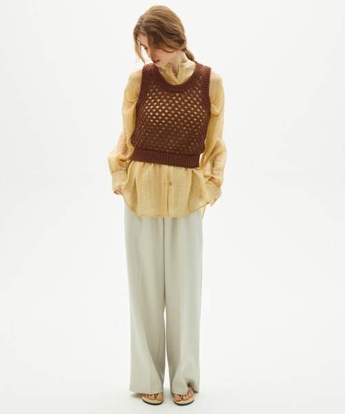 full/fill.(フルフィル)の「mesh knit tank / メッシュニットタンク(ニット/セーター・レディース・ブラウン/ホワイト・FREE)」の19枚目の写真
