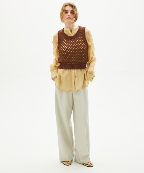 full/fill.(フルフィル)の「mesh knit tank / メッシュニットタンク(ニット/セーター・レディース・ブラウン/ホワイト・FREE)」の20枚目の写真