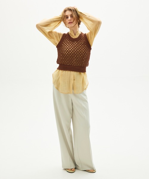 full/fill.(フルフィル)の「mesh knit tank / メッシュニットタンク(ニット/セーター・レディース・ブラウン/ホワイト・FREE)」の21枚目の写真