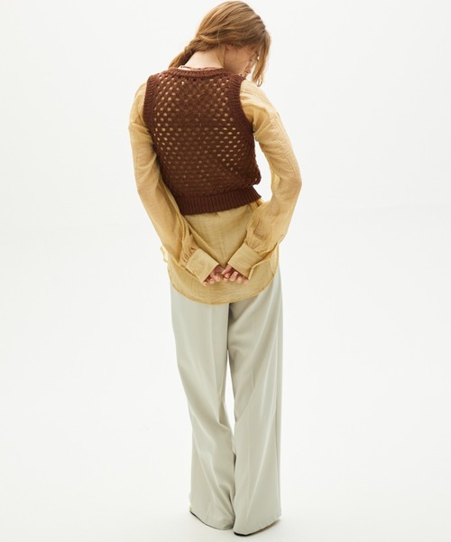 full/fill.(フルフィル)の「mesh knit tank / メッシュニットタンク(ニット/セーター・レディース・ブラウン/ホワイト・FREE)」の22枚目の写真