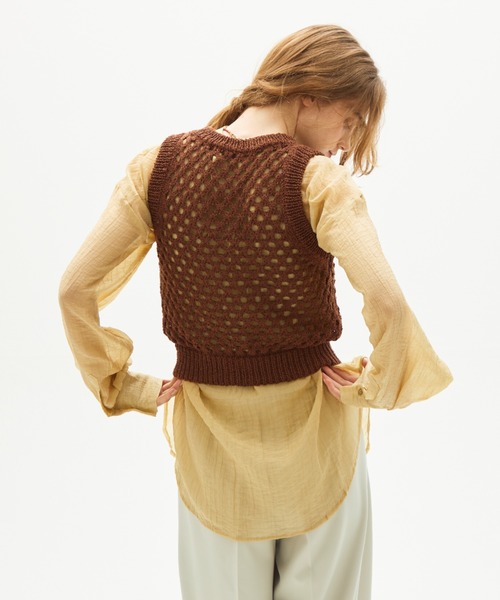 full/fill.(フルフィル)の「mesh knit tank / メッシュニットタンク(ニット/セーター・レディース・ブラウン/ホワイト・FREE)」の15枚目の写真