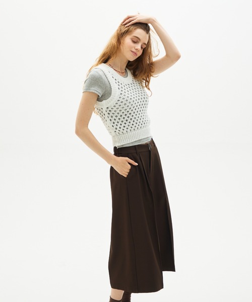 full/fill.(フルフィル)の「mesh knit tank / メッシュニットタンク(ニット/セーター・レディース・ブラウン/ホワイト・FREE)」の7枚目の写真