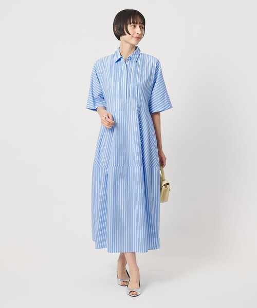 UNITED ARROWS(ユナイテッドアローズ)の「タック シャツ ワンピース(ワンピース・レディース・ブラック/その他1/ベージュ・36/38)」の3枚目の写真