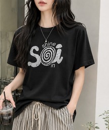 【Soi】スパイラルヴィンテージライクくすみプリントロゴTシャツ