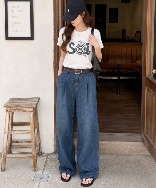 Soi(clothing)(ソイ クロージング)の「【Soi】スパイラルヴィンテージライクくすみプリントロゴTシャツ(Tシャツ/カットソー・レディース・ブラック/イエロー/ホワイト・MEDIUM/SMALL/LARGE)」の18枚目の写真