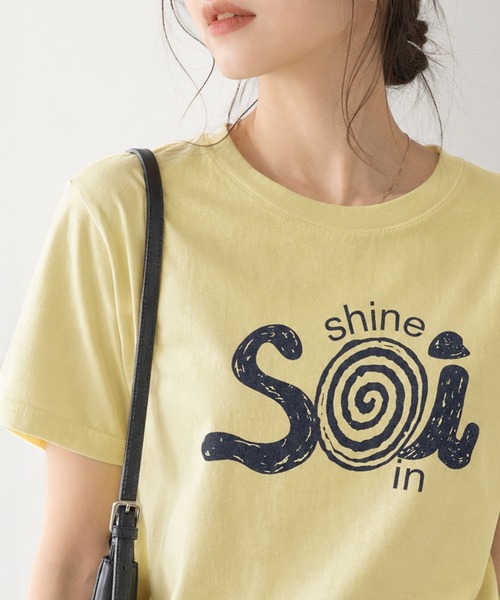 Soi(clothing)(ソイ クロージング)の「【Soi】スパイラルヴィンテージライクくすみプリントロゴTシャツ(Tシャツ/カットソー・レディース・ブラック/イエロー/ホワイト・MEDIUM/SMALL/LARGE)」の8枚目の写真