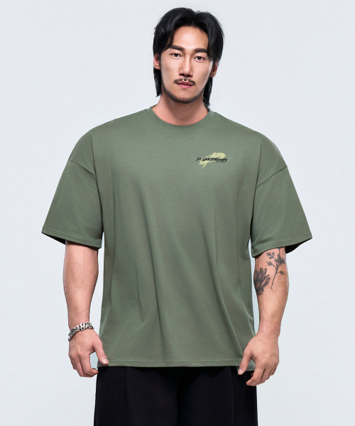 PHYSICAL GARMENTS（フィジカルガーメンツ）の「P2648 オルビット ブラー ジャイアント 半袖 [4COLOR]（Tシャツ/カットソー・メンズ・ブラック/ホワイト/チャコール/カーキ・MEDIUM/LARGE/X-LARGE/XX-LARGE）」の5枚目の写真