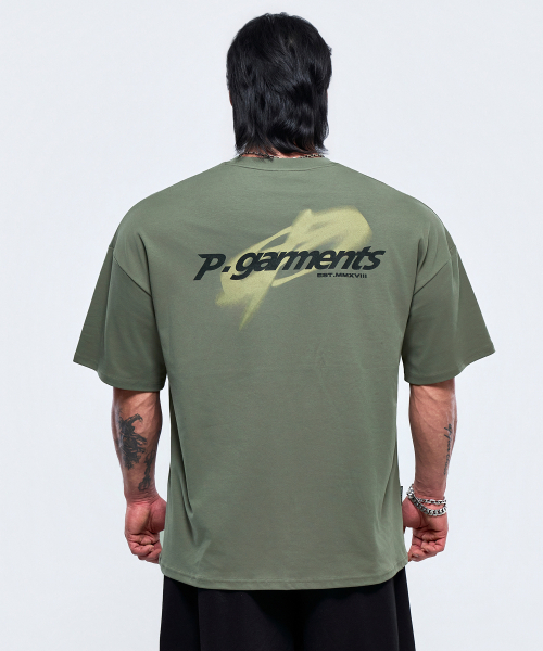 PHYSICAL GARMENTS（フィジカルガーメンツ）の「P2648 オルビット ブラー ジャイアント 半袖 [4COLOR]（Tシャツ/カットソー・メンズ・ブラック/ホワイト/チャコール/カーキ・MEDIUM/LARGE/X-LARGE/XX-LARGE）」の17枚目の写真