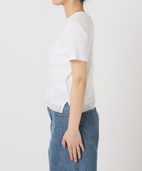 U by SPICK&SPAN(ユーバイスピックアンドスパン)の「レーステープカットトップス(Tシャツ/カットソー・レディース・ホワイト/ブラウン・FREE)」の10枚目の写真