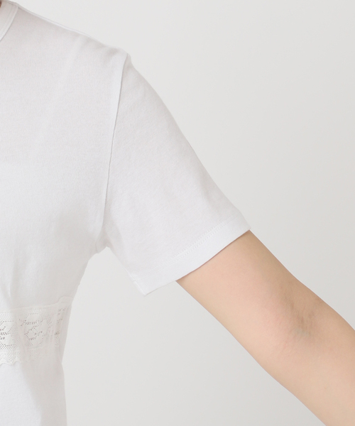 U by SPICK&SPAN(ユーバイスピックアンドスパン)の「レーステープカットトップス(Tシャツ/カットソー・レディース・ホワイト/ブラウン・FREE)」の7枚目の写真