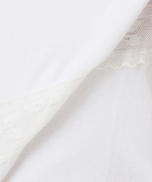 U by SPICK&SPAN(ユーバイスピックアンドスパン)の「レーステープカットトップス(Tシャツ/カットソー・レディース・ホワイト/ブラウン・FREE)」の5枚目の写真