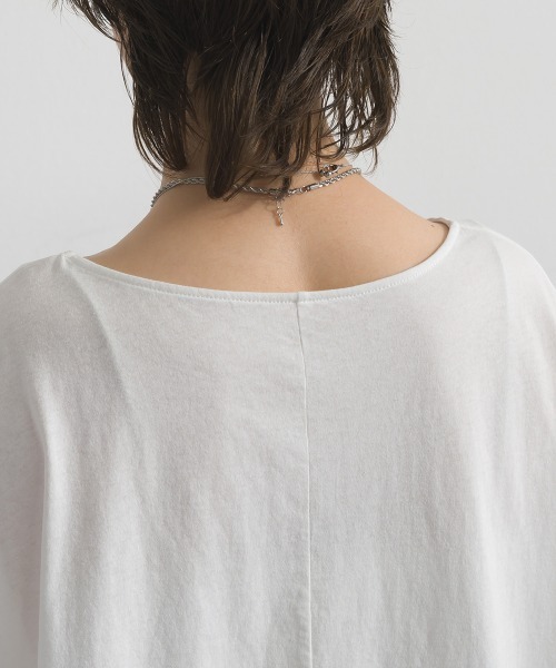 enhaut(アンオート)の「天竺編み Aライン ヘムワイド レース トップス Tシャツ レイヤード(Tシャツ/カットソー・レディース・ホワイト/ブラック・FREE)」の22枚目の写真