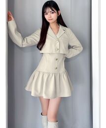 レイヤードジャケットワンピース