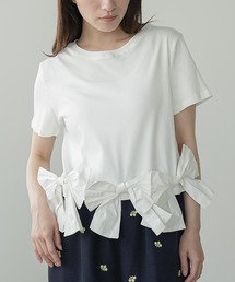 裾リボンヘムTシャツ