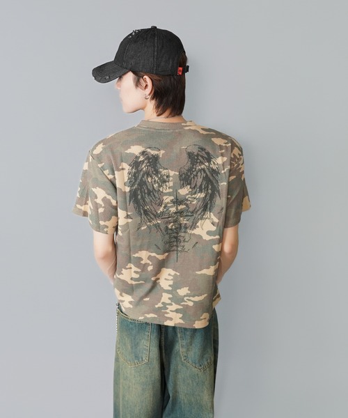 SPINNS(スピンズ)の「ヘンリーネックサーマル半袖Tシャツ/ウィング/バックプリント(Tシャツ/カットソー・メンズ・アイボリー/カモフラージュ/ブラック系その他/レッド系その他・ONESIZE)」の14枚目の写真