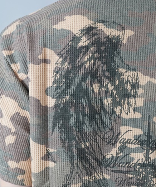 SPINNS(スピンズ)の「ヘンリーネックサーマル半袖Tシャツ/ウィング/バックプリント(Tシャツ/カットソー・メンズ・アイボリー/カモフラージュ/ブラック系その他/レッド系その他・ONESIZE)」の9枚目の写真