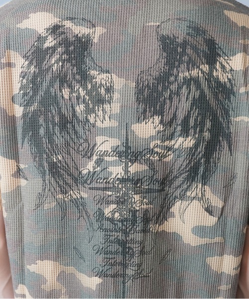 SPINNS(スピンズ)の「ヘンリーネックサーマル半袖Tシャツ/ウィング/バックプリント(Tシャツ/カットソー・メンズ・アイボリー/カモフラージュ/ブラック系その他/レッド系その他・ONESIZE)」の8枚目の写真