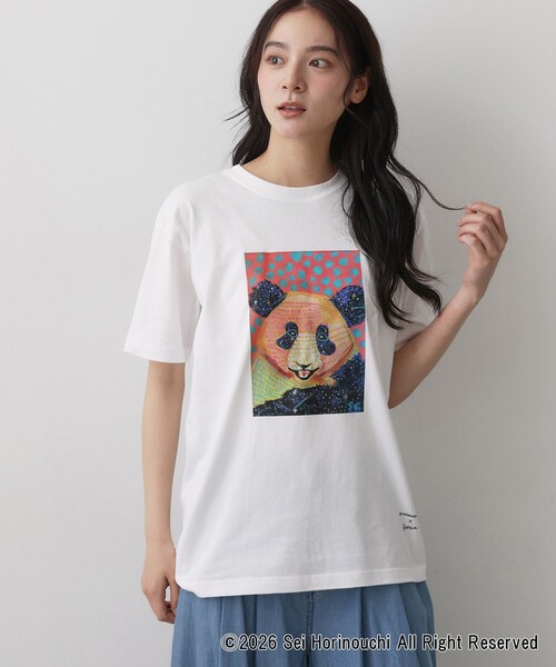 Dessin(デッサン)の「Sei Horinouchi×Dessin Tシャツ(Tシャツ/カットソー・レディース・ホワイト/ボルドー/ダークグレー/ベビーピンク・03/02)」の1枚目の写真