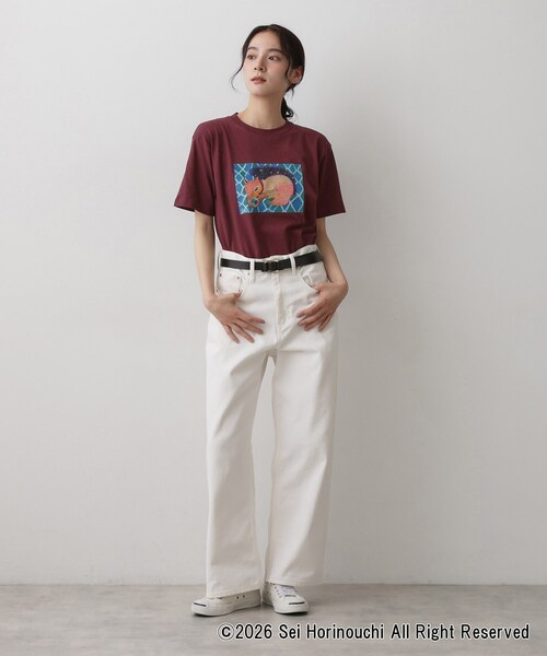 Dessin(デッサン)の「Sei Horinouchi×Dessin Tシャツ(Tシャツ/カットソー・レディース・ホワイト/ボルドー/ダークグレー/ベビーピンク・03/02)」の15枚目の写真