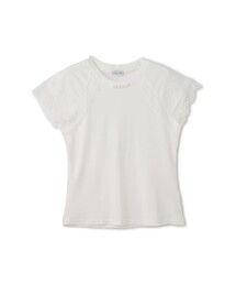 袖レースパールネックTシャツ