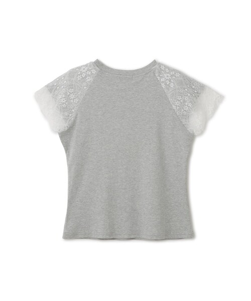 Jayro（ジャイロ）の「袖レースパールネックTシャツ（Tシャツ/カットソー・レディース・ライトグレー/ブラック系その他/ホワイト系その他・FREE）」の7枚目の写真