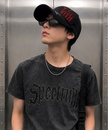 SPINNS（スピンズ）の「ブラックコットンキャップ/ラインストーン/ファイヤーロゴ（キャップ）」