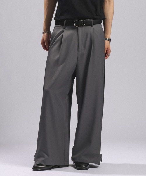 RAGEBLUE(レイジブルー)の「SIDE PLEATED WIDE STRAIGHT PANTS/サイドプリーツワイドストレートスラックス(スラックス・メンズ・ブラック/グレー系その他・LARGE/MEDIUM)」の15枚目の写真