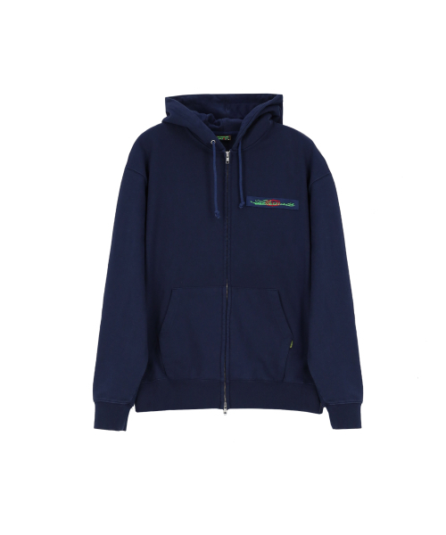 HERMANO ZIP HOODIE [NAVY] — худи на молнии, темно-синий