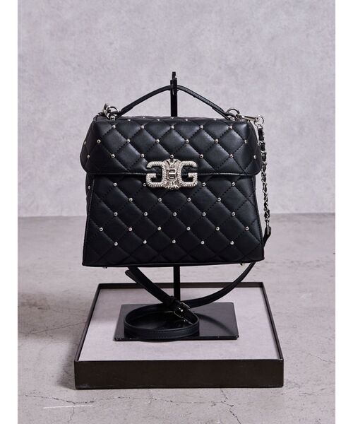 GYDA（ジェイダ）の「SymmetryGYDA bijouフラップハンドBAG（ハンドバッグ・レディース・オフホワイト/ブラック・FREE）」の2枚目の写真