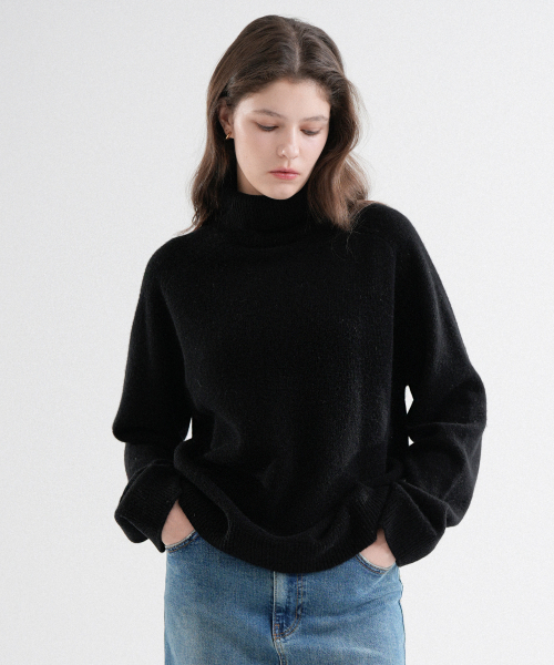 VLETI(ブレッティ)の「Wool 100% Turtle-Neck Knit (Black)(ニット/セーター・レディース・ブラック・FREE)」の2枚目の写真