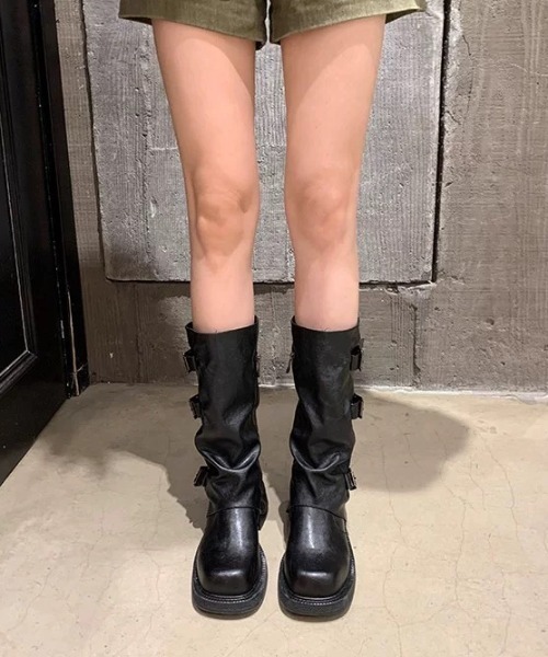 Vipoa（ヴィポア）の「Belted cover middle boots（ブーツ・レディース・ブラウン/ブラック・SMALL/MEDIUM/LARGE）」の17枚目の写真