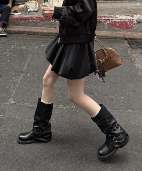 Vipoa（ヴィポア）の「Belted cover middle boots（ブーツ・レディース・ブラウン/ブラック・SMALL/MEDIUM/LARGE）」の7枚目の写真