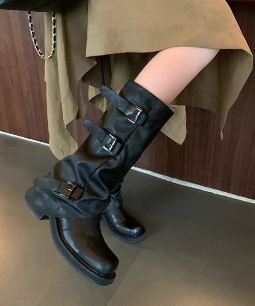 Vipoa（ヴィポア）の「Belted cover middle boots（ブーツ・レディース・ブラウン/ブラック・SMALL/MEDIUM/LARGE）」の19枚目の写真