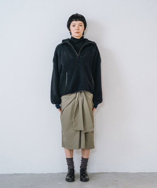 muller of yoshiokubo(ミュラーオブヨシオクボ)の「muller of yoshiokubo ミュラーオブヨシオクボ / fleece-texture half-zip Sweatshirt / MLF26709(その他トップス・レディース・グレー/ライム/ブラック・36/38)」の4枚目の写真