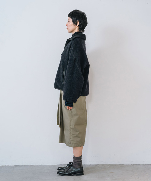 muller of yoshiokubo(ミュラーオブヨシオクボ)の「muller of yoshiokubo ミュラーオブヨシオクボ / fleece-texture half-zip Sweatshirt / MLF26709(その他トップス・レディース・グレー/ライム/ブラック・36/38)」の5枚目の写真