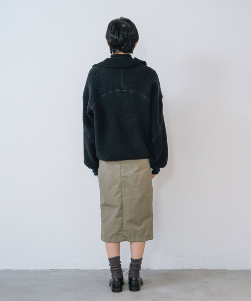 muller of yoshiokubo(ミュラーオブヨシオクボ)の「muller of yoshiokubo ミュラーオブヨシオクボ / fleece-texture half-zip Sweatshirt / MLF26709(その他トップス・レディース・グレー/ライム/ブラック・36/38)」の6枚目の写真