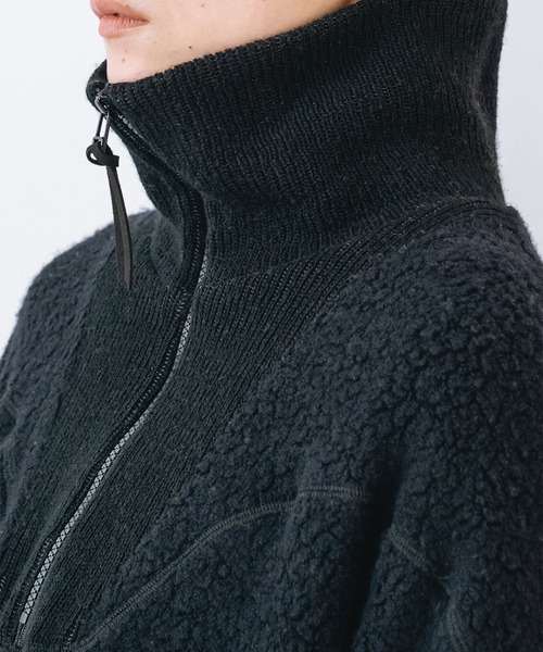 muller of yoshiokubo(ミュラーオブヨシオクボ)の「muller of yoshiokubo ミュラーオブヨシオクボ / fleece-texture half-zip Sweatshirt / MLF26709(その他トップス・レディース・グレー/ライム/ブラック・36/38)」の8枚目の写真