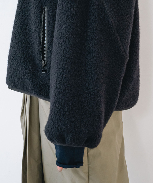 muller of yoshiokubo(ミュラーオブヨシオクボ)の「muller of yoshiokubo ミュラーオブヨシオクボ / fleece-texture half-zip Sweatshirt / MLF26709(その他トップス・レディース・グレー/ライム/ブラック・36/38)」の9枚目の写真