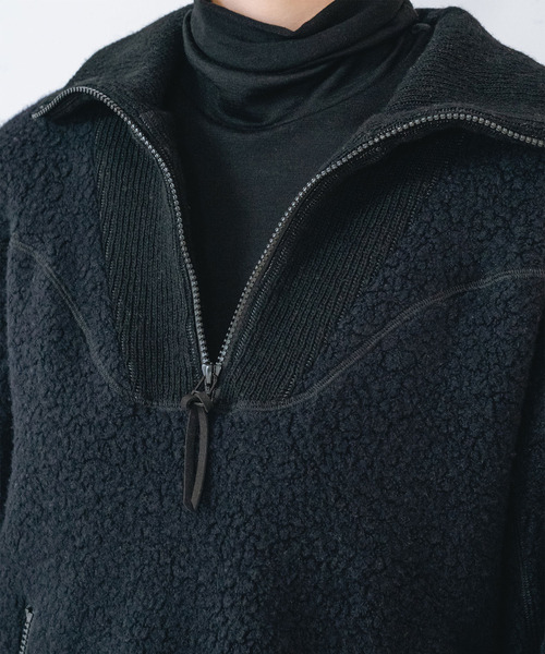 muller of yoshiokubo(ミュラーオブヨシオクボ)の「muller of yoshiokubo ミュラーオブヨシオクボ / fleece-texture half-zip Sweatshirt / MLF26709(その他トップス・レディース・グレー/ライム/ブラック・36/38)」の10枚目の写真