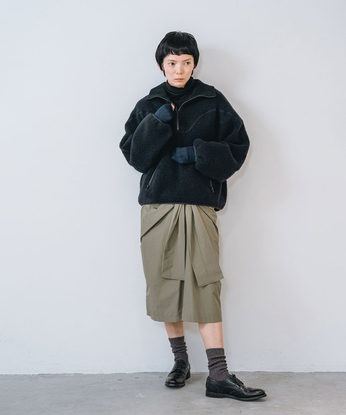 muller of yoshiokubo(ミュラーオブヨシオクボ)の「muller of yoshiokubo ミュラーオブヨシオクボ / fleece-texture half-zip Sweatshirt / MLF26709(その他トップス・レディース・グレー/ライム/ブラック・36/38)」の11枚目の写真