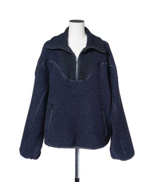 muller of yoshiokubo(ミュラーオブヨシオクボ)の「muller of yoshiokubo ミュラーオブヨシオクボ / fleece-texture half-zip Sweatshirt / MLF26709(その他トップス・レディース・グレー/ライム/ブラック・36/38)」の12枚目の写真