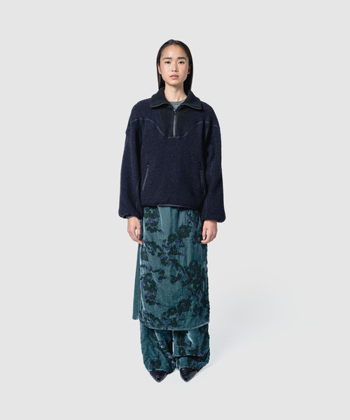 muller of yoshiokubo(ミュラーオブヨシオクボ)の「muller of yoshiokubo ミュラーオブヨシオクボ / fleece-texture half-zip Sweatshirt / MLF26709(その他トップス・レディース・グレー/ライム/ブラック・36/38)」の13枚目の写真