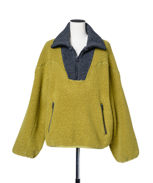 muller of yoshiokubo(ミュラーオブヨシオクボ)の「muller of yoshiokubo ミュラーオブヨシオクボ / fleece-texture half-zip Sweatshirt / MLF26709(その他トップス・レディース・グレー/ライム/ブラック・36/38)」の21枚目の写真