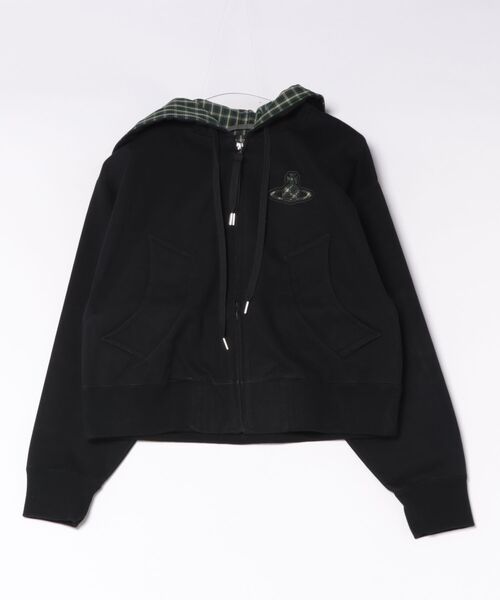 Vivienne Westwood(ヴィヴィアンウエストウッド)の「ボンディングジャージオーブパッチジップフーディー(その他アウター・レディース・ブラック/チャコールグレー・FREE)」の2枚目の写真
