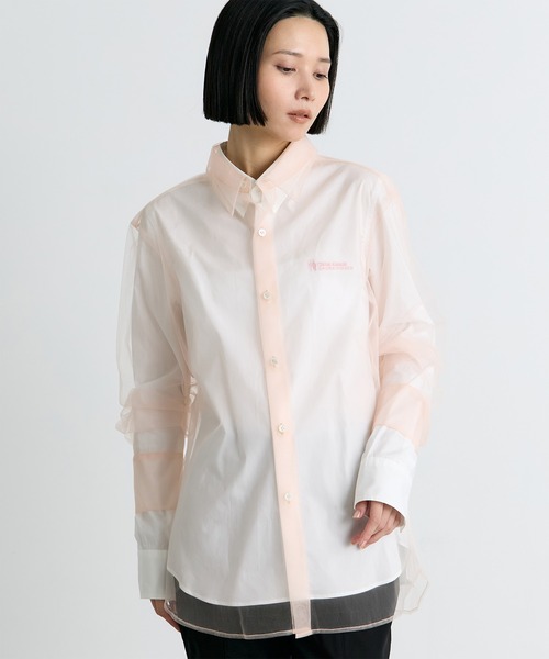 THE TOKYO(ザトウキョウ)の「【Chika Kisada/チカキサダ】Tulle Shirt/3WAYレイヤードチュールシャツ(シャツ/ブラウス・レディース・ネイビー/ライトブルー/ホワイト・FREE)」の2枚目の写真