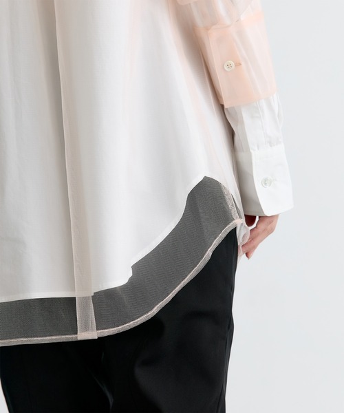 THE TOKYO(ザトウキョウ)の「【Chika Kisada/チカキサダ】Tulle Shirt/3WAYレイヤードチュールシャツ(シャツ/ブラウス・レディース・ネイビー/ライトブルー/ホワイト・FREE)」の17枚目の写真