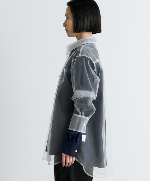THE TOKYO(ザトウキョウ)の「【Chika Kisada/チカキサダ】Tulle Shirt/3WAYレイヤードチュールシャツ(シャツ/ブラウス・レディース・ネイビー/ライトブルー/ホワイト・FREE)」の22枚目の写真