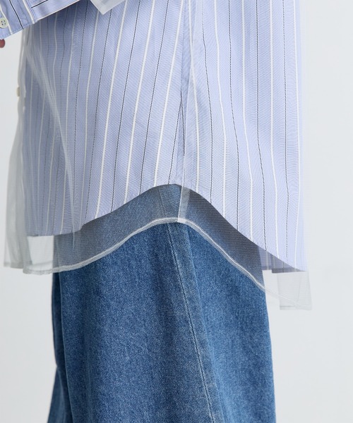 THE TOKYO(ザトウキョウ)の「【Chika Kisada/チカキサダ】Tulle Shirt/3WAYレイヤードチュールシャツ(シャツ/ブラウス・レディース・ネイビー/ライトブルー/ホワイト・FREE)」の5枚目の写真