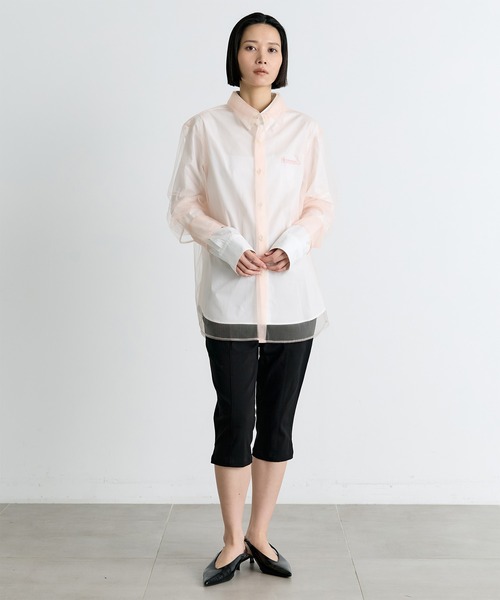 THE TOKYO(ザトウキョウ)の「【Chika Kisada/チカキサダ】Tulle Shirt/3WAYレイヤードチュールシャツ(シャツ/ブラウス・レディース・ネイビー/ライトブルー/ホワイト・FREE)」の7枚目の写真